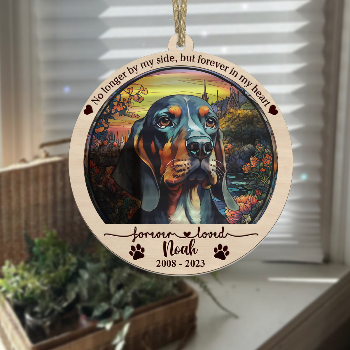 Colorful Dog Cat - Personalized Dog Suncatcher