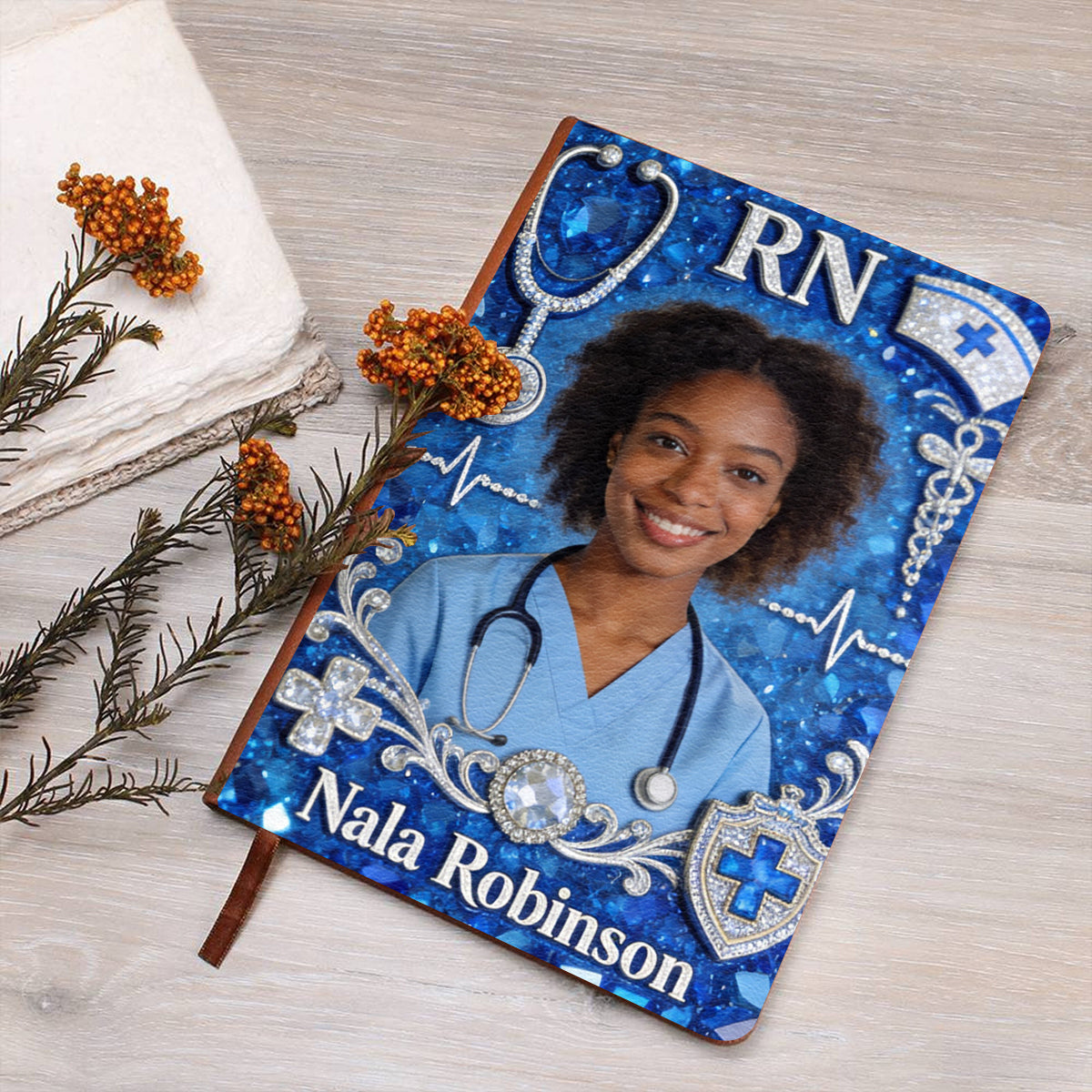 Custom Nurse Notebook - Personalized Nurse Leather Journal