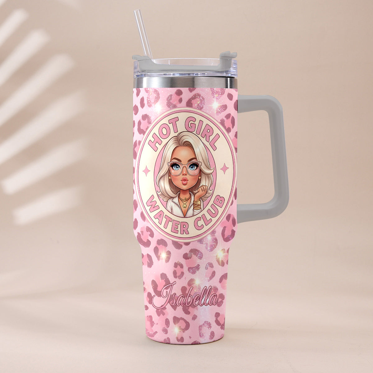 Hot Girl Water's Club, Gift for Women - Personalized Self love Tumbler With Plush Charm
