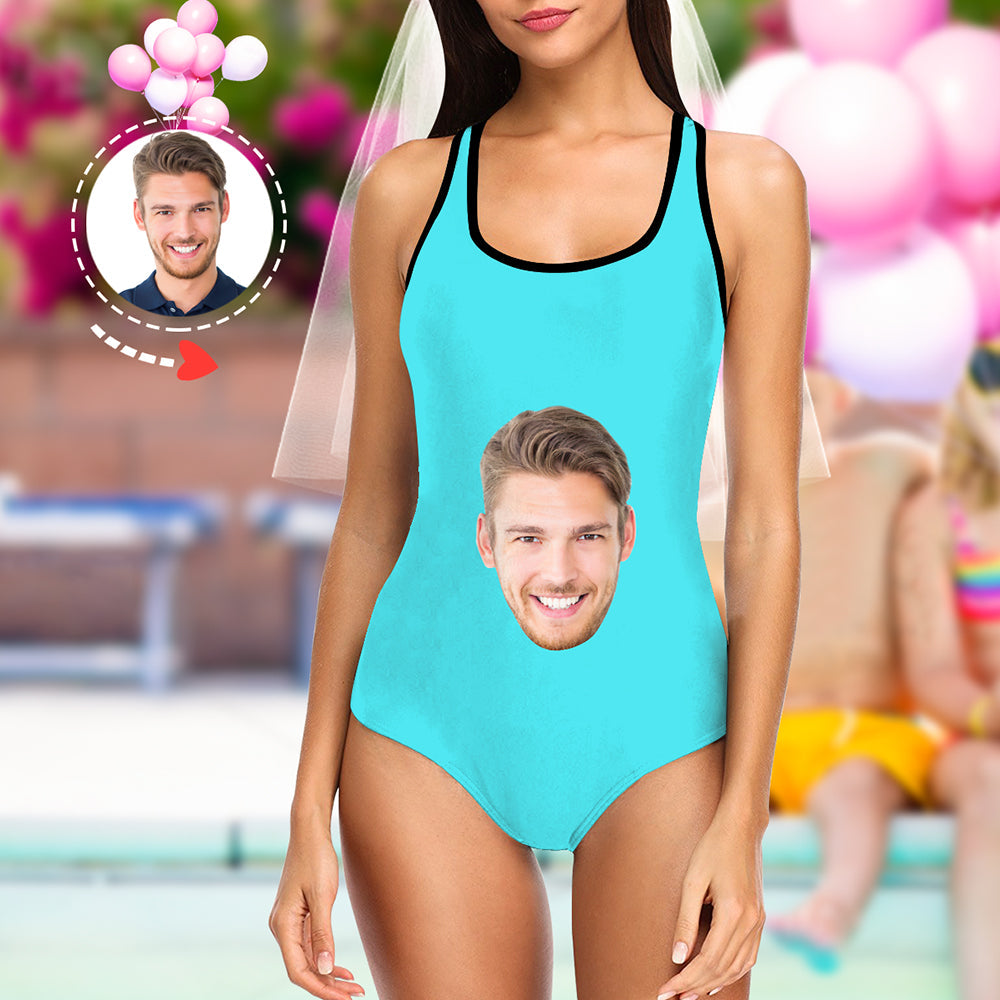 Custom Face Swimsuit - Personalized Couple One Piece Swimwear