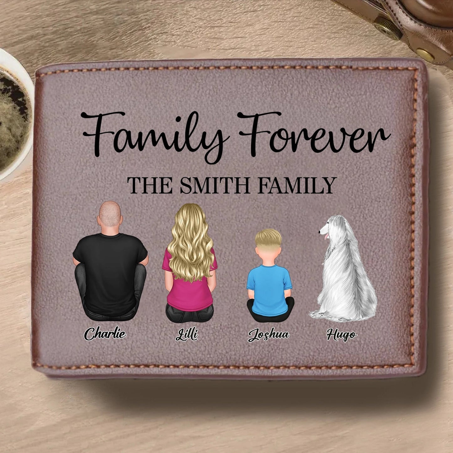 Family Forever Beach Design - Personalized Cotton Tote Bag, Wooden Carhanger, LED Plaque, Keychain, Poster, Wallet Card, and Pillow, Unique Gift