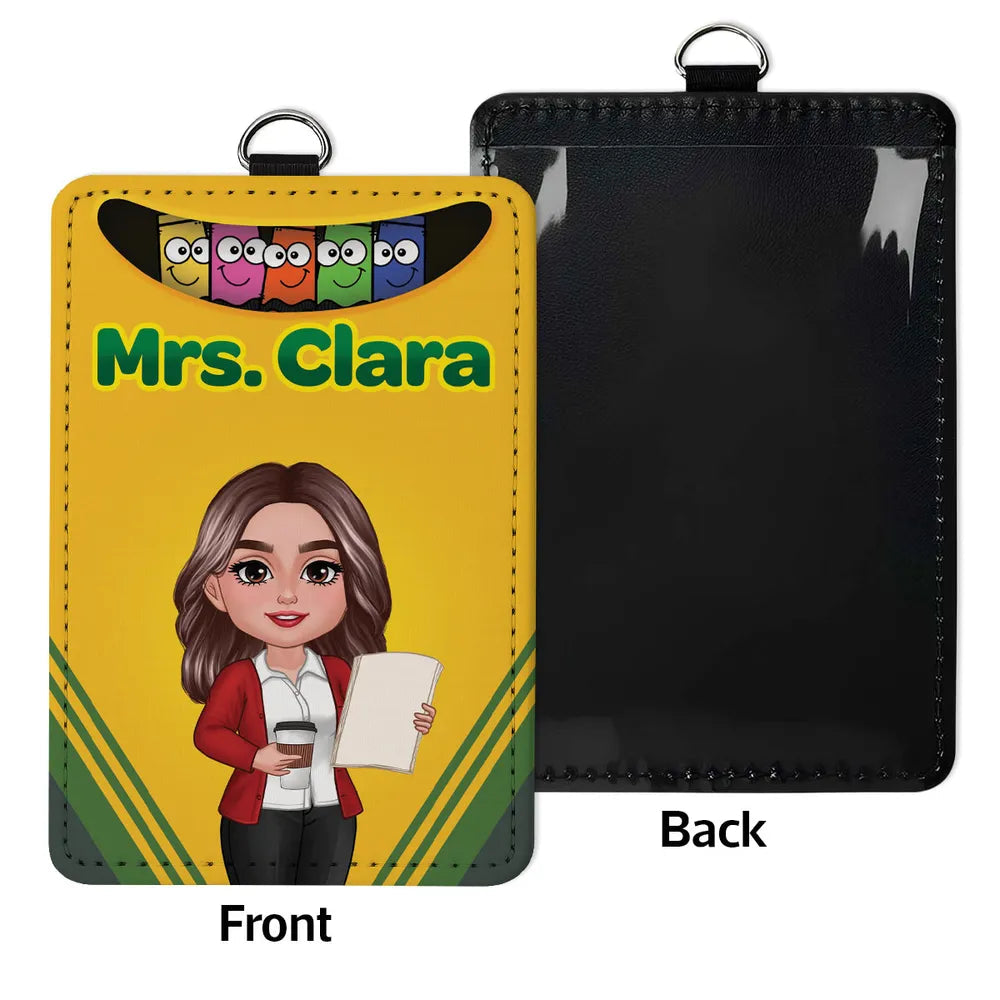 Personalized Teacher Leather ID Badge Holder, Durable and Meaningful Appreciation Gift