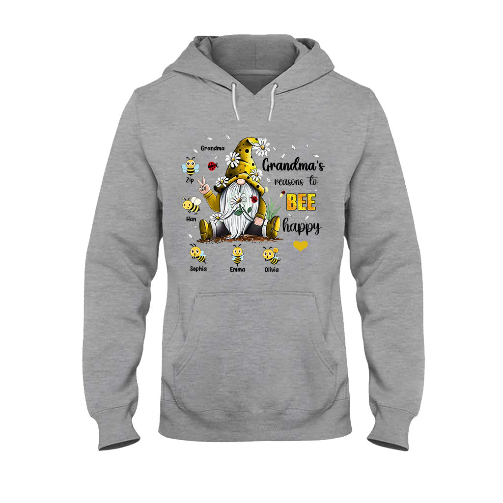 Grandma's Reasons To Bee Happy - Personalized Grandma T-shirt And Hoodie
