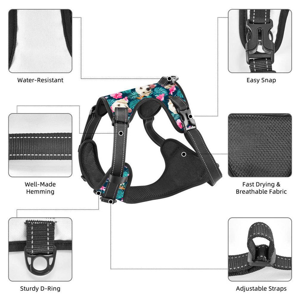 Custom Pet Photo Pattern - Personalized Photo Hawaiian Style Dog Harness