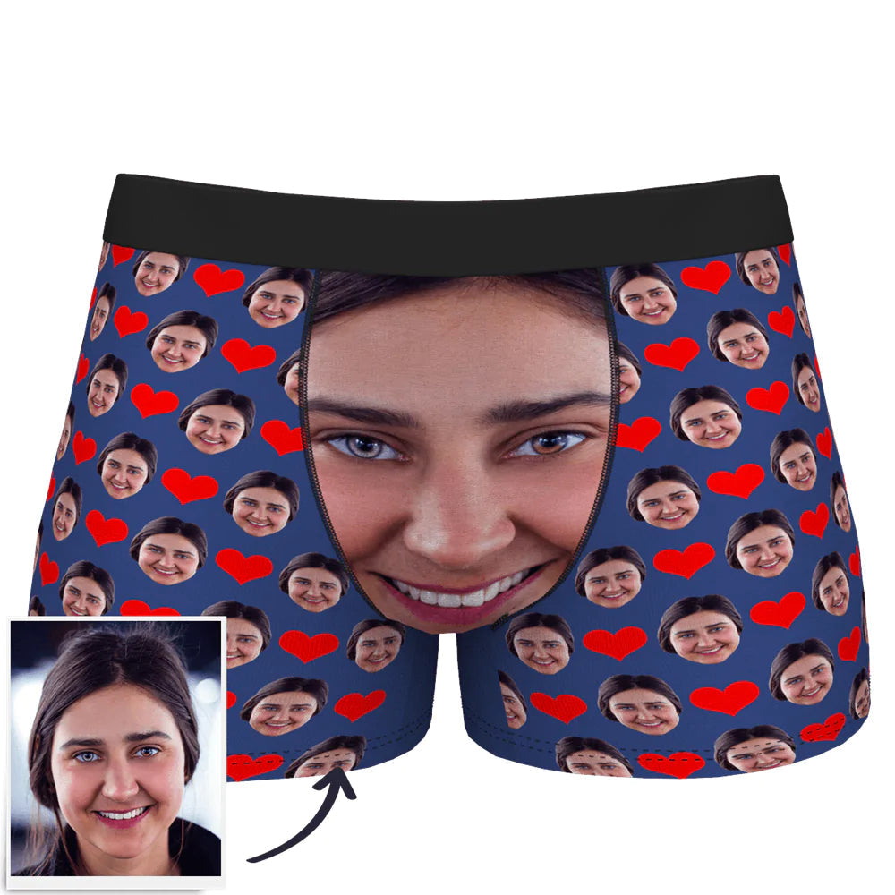 Custom Wife Or Girlfriend Face Boxers - Personalized Couple Men's boxer briefs