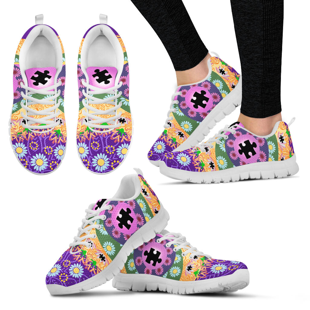 Colorful Flower Autism Awareness Sneakers 0622