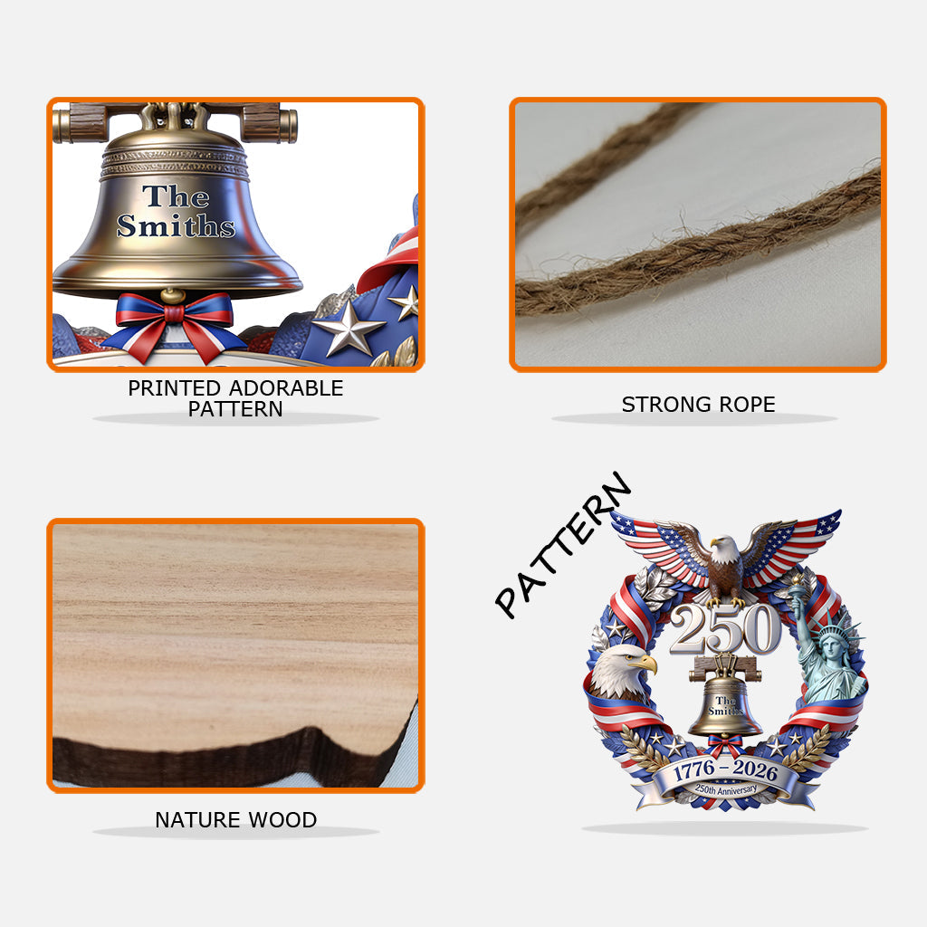 250 Years Of America - Personalized Patriot Custom Shaped Wood Sign