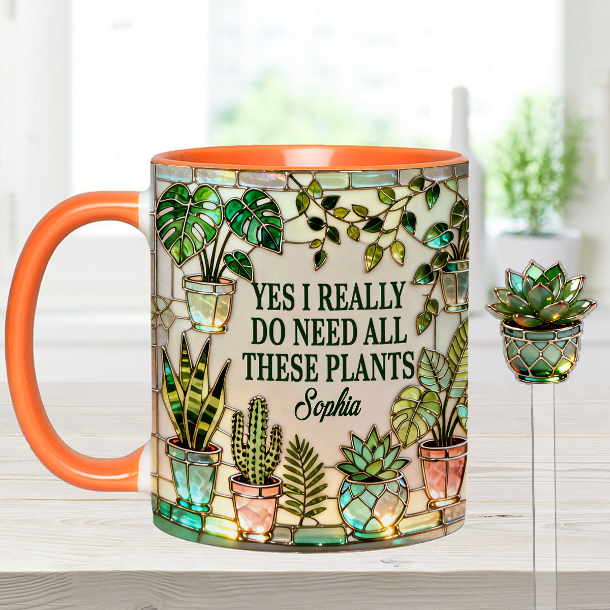 I Really Do Need All These Plants - Personalized Gardening Set Accent Mug with Acrylic Stirrers