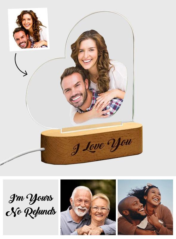 I Love You - Personalized Couple Heart Lamp