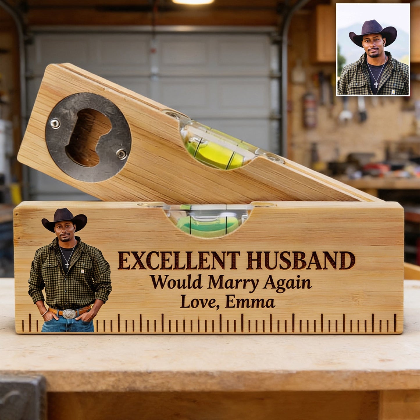 If He Can’t Fix It No One Can - Personalized Couple Spirit Level Bottle Opener