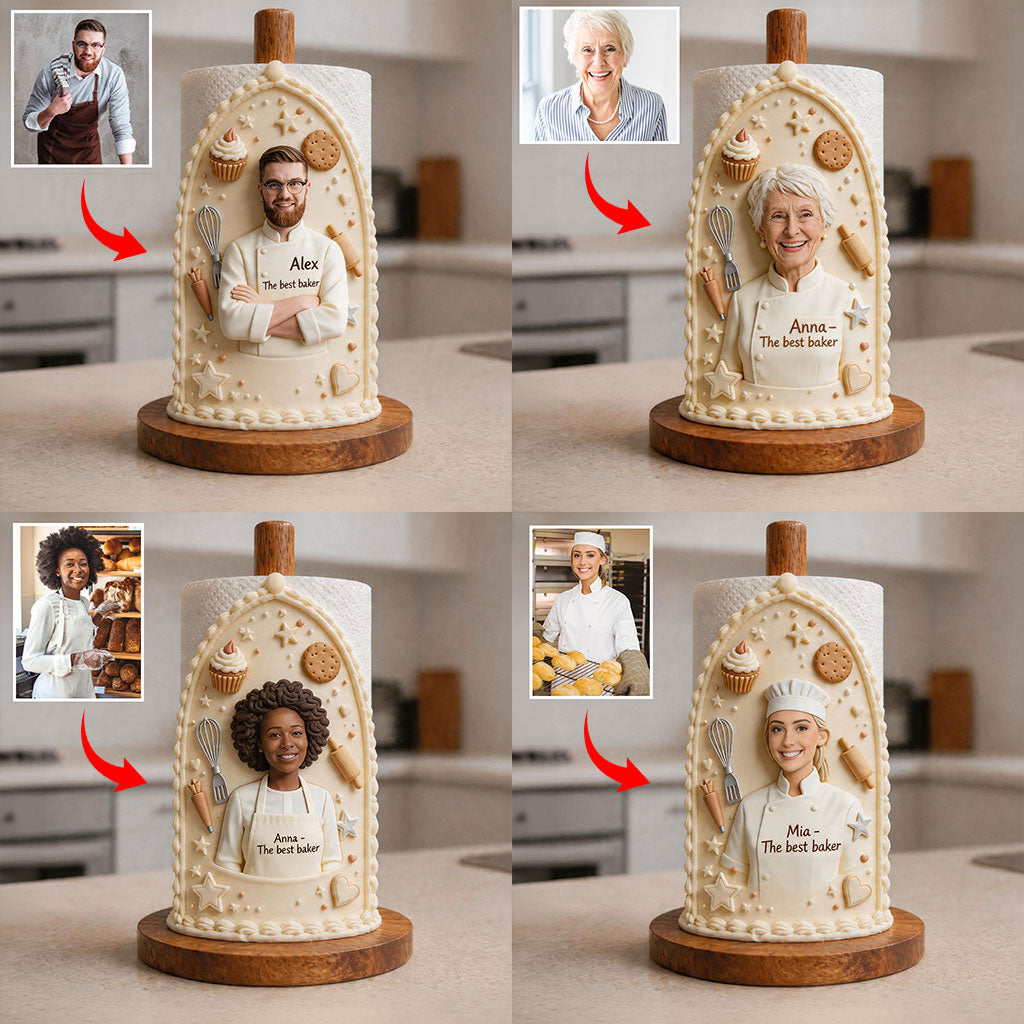 Love Baking, Baker Gift - Personalized Baking Paper Towel Stand