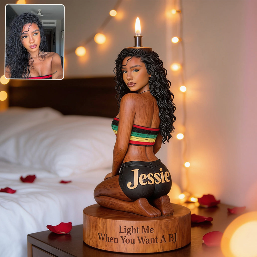 Light Me - Personalized Spicy Couple Custom Shape Wooden Candle Holder