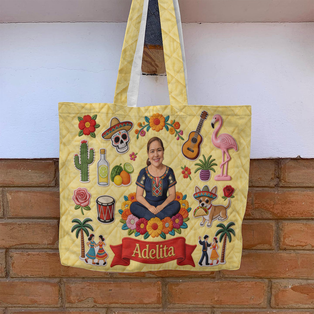 Latina Women, Mexican Vibe - Personalized Latina Women Quilted Tote Bag