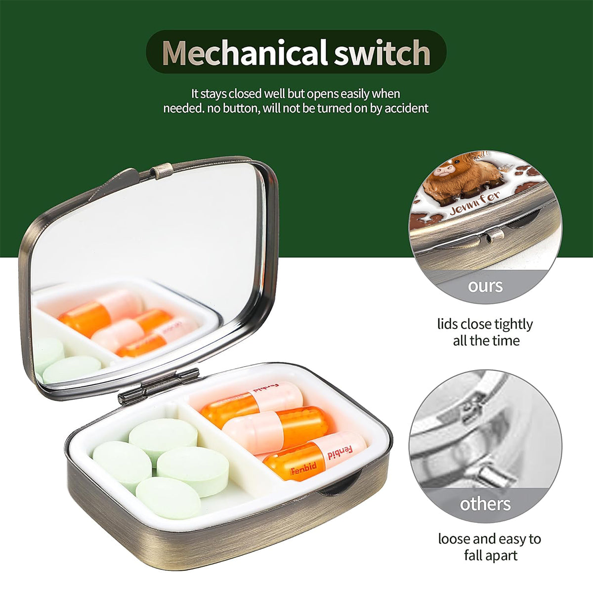 Just A Girl Who Loves Highland Cow - Personalized Highland Cow Pill Organizer Box