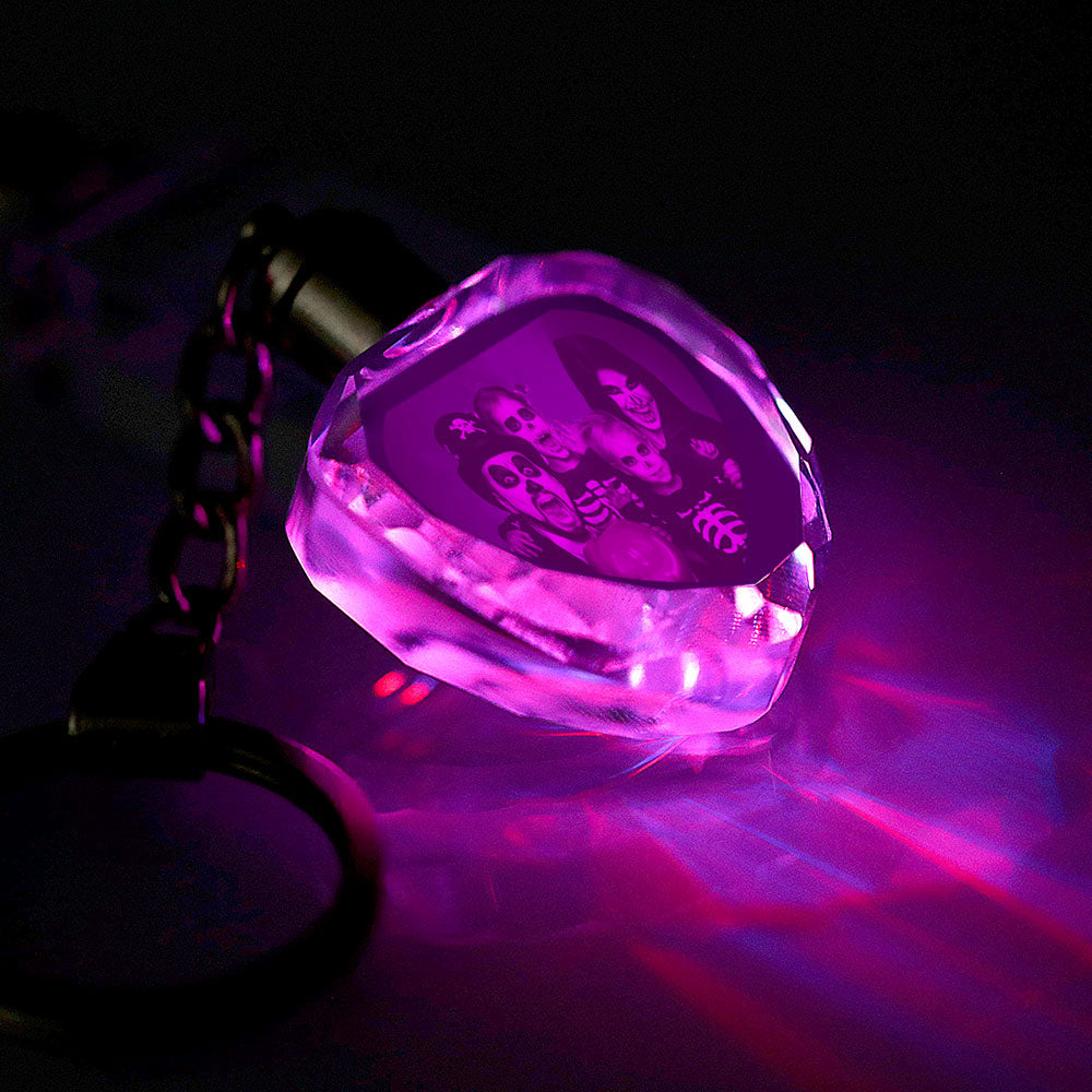 Custom Photo Heart Crystal Led Light Keychain -  gift for anyone, dog lover, cat lover, who lost a loved one - Personalized Keychain