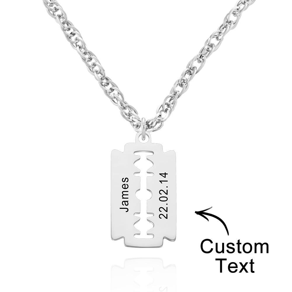 Funny Gift - Personalized Father Razor Blade Pendant