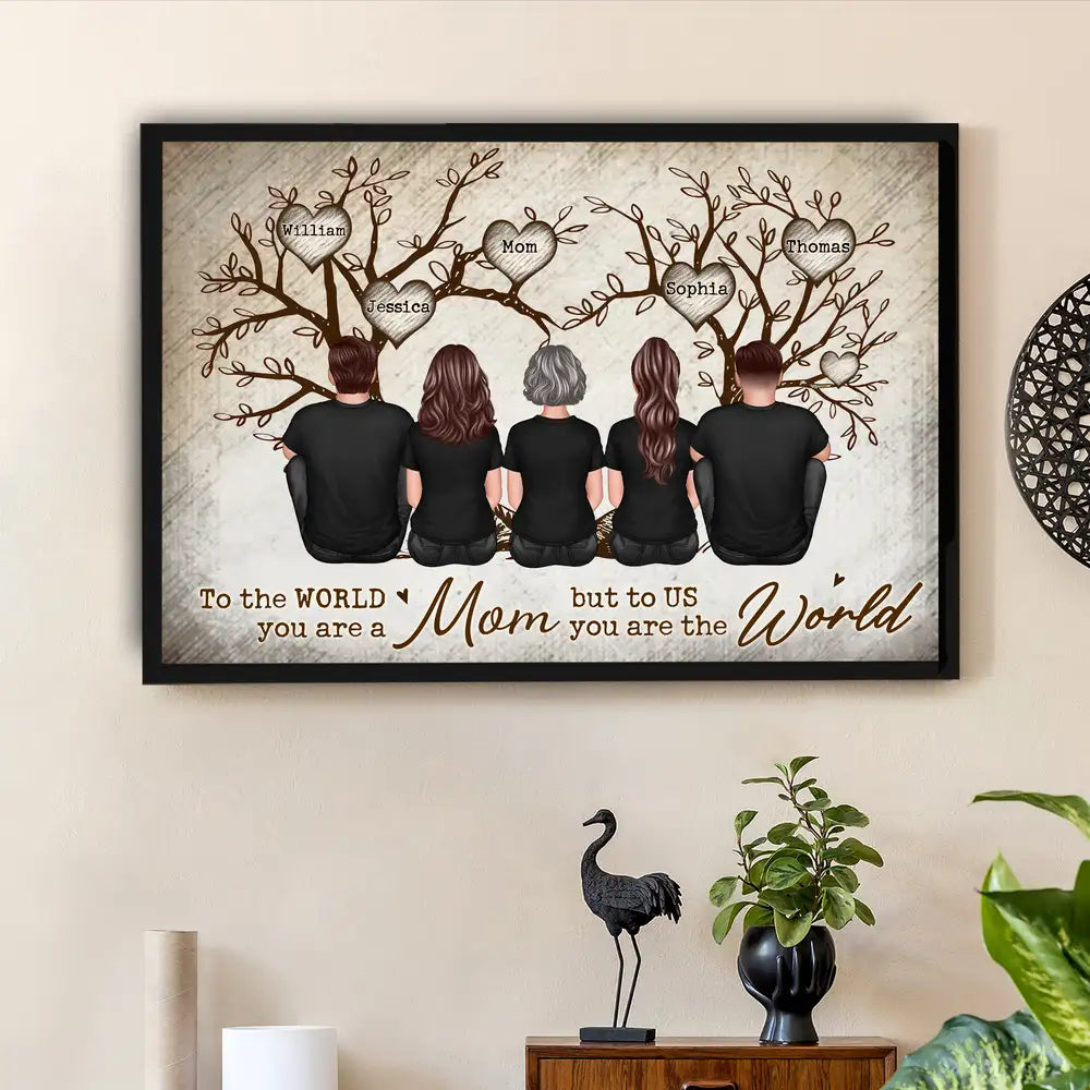 Personalized Family Hearts Poster - Custom Canvas Gift for Mom