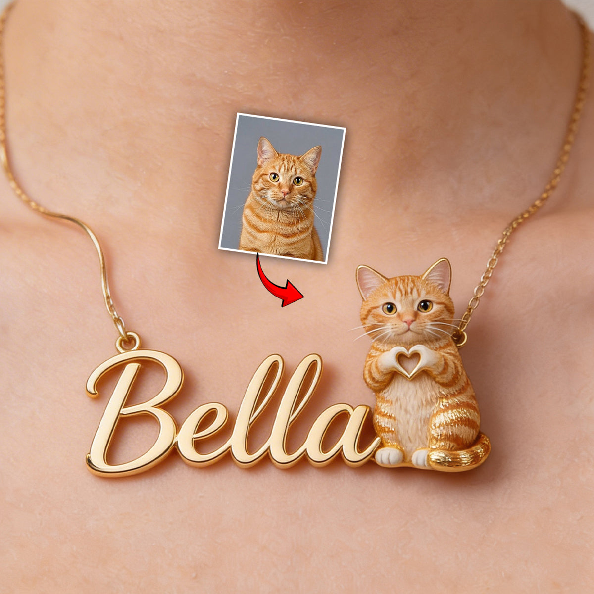 Custom Any Photo - Personalized Dog Shaped Metal Pendant Necklace