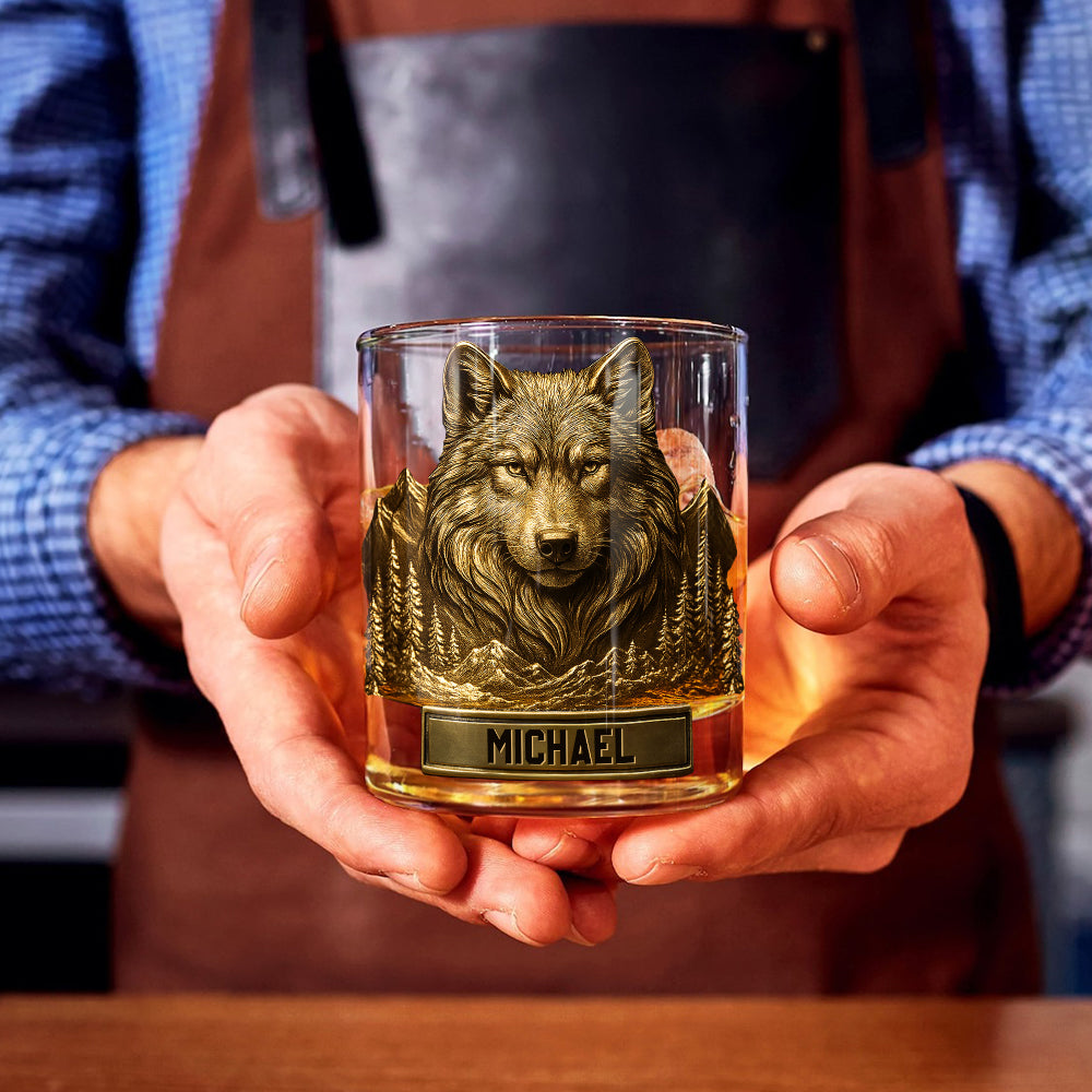 Cool Wolf - Personalized Wolf Whiskey Glass