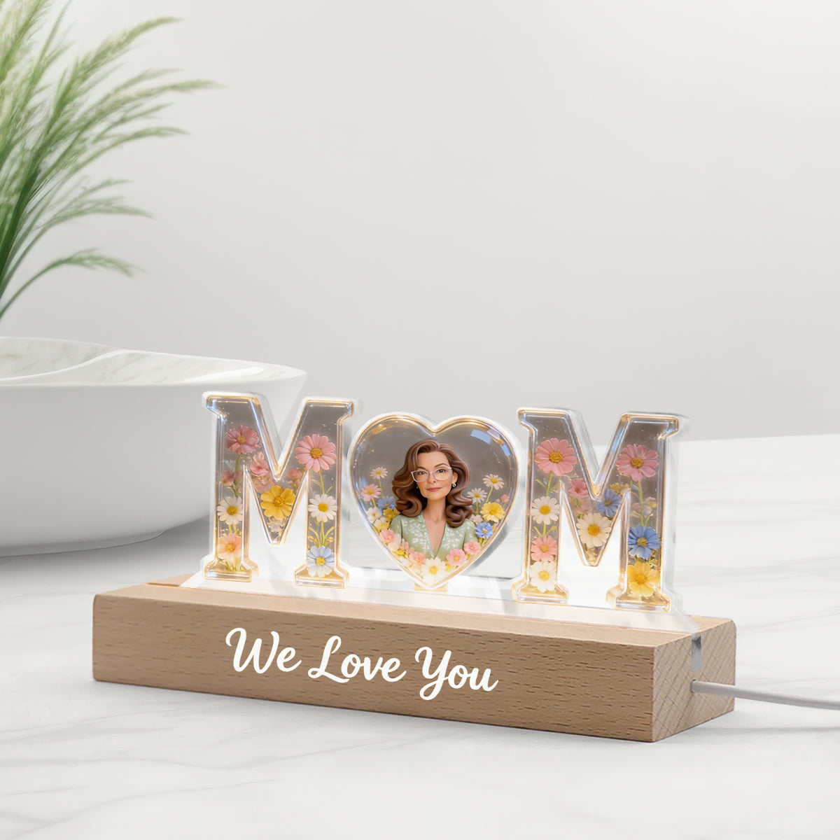 Custom Any Photo, Best Gift For Mom - Personalized Mother Shaped Led Night Light