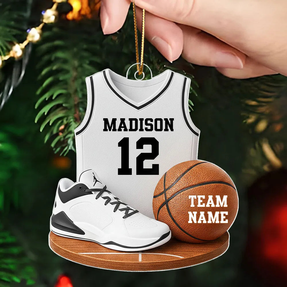 Basketball Jersey Acrylic Ornament – Custom Design, Perfect Gift for Sports Lovers