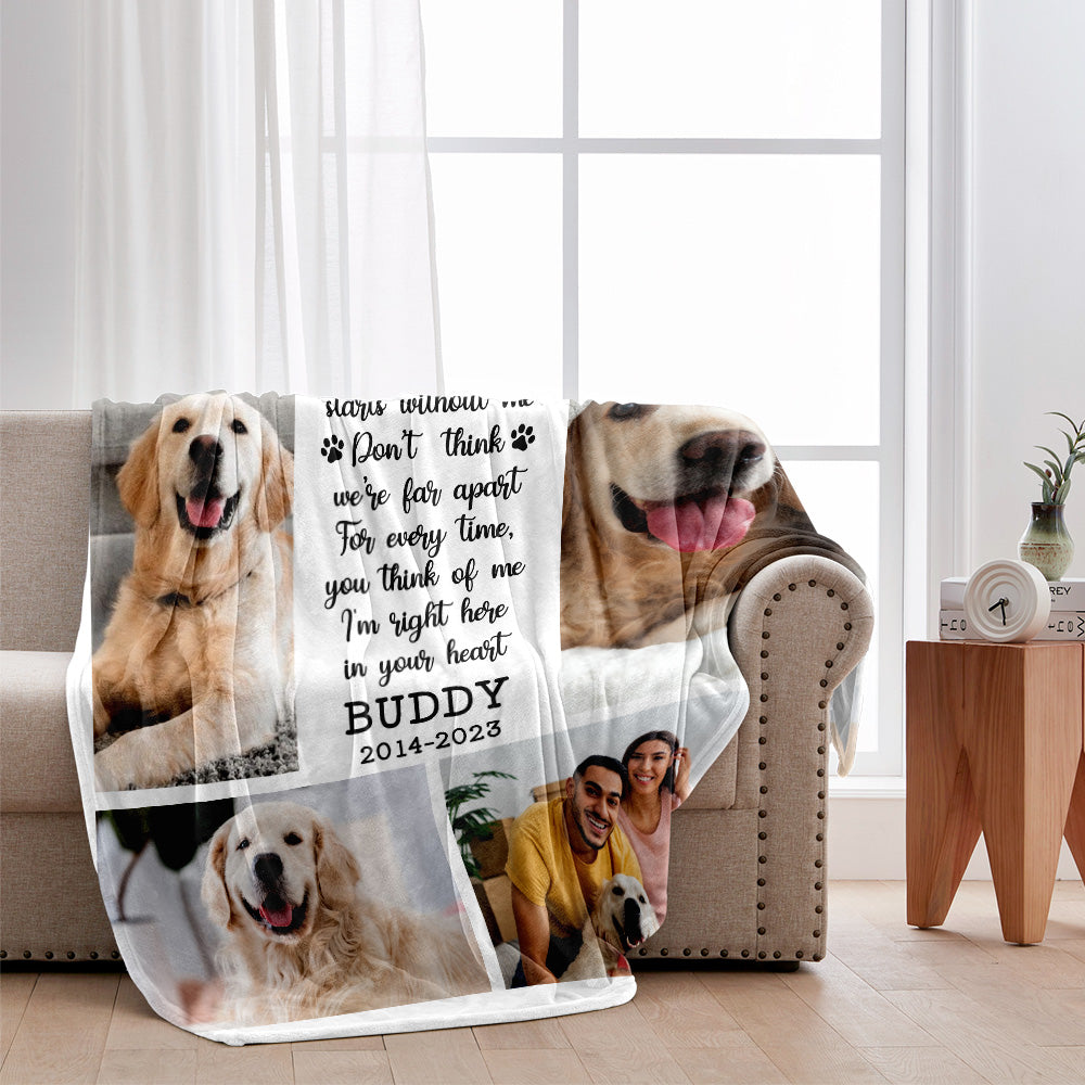 I'm Right Here In Your Heart - Personalized Dog Blanket