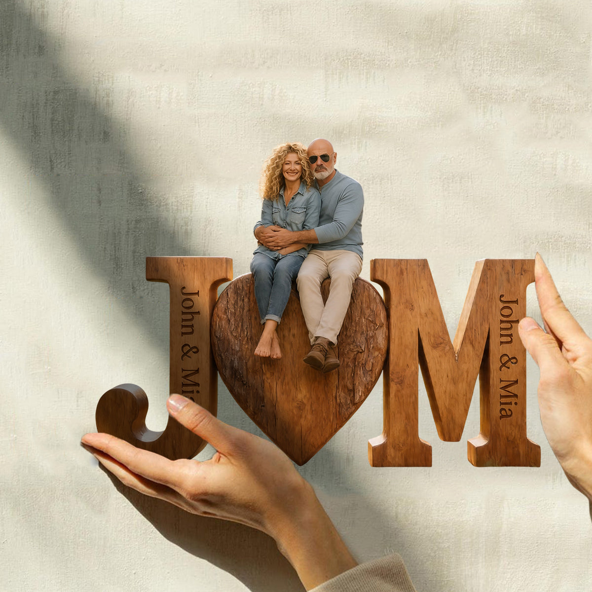 I Love You Forever - Personalized Couple Custom Shaped Wood Plaque
