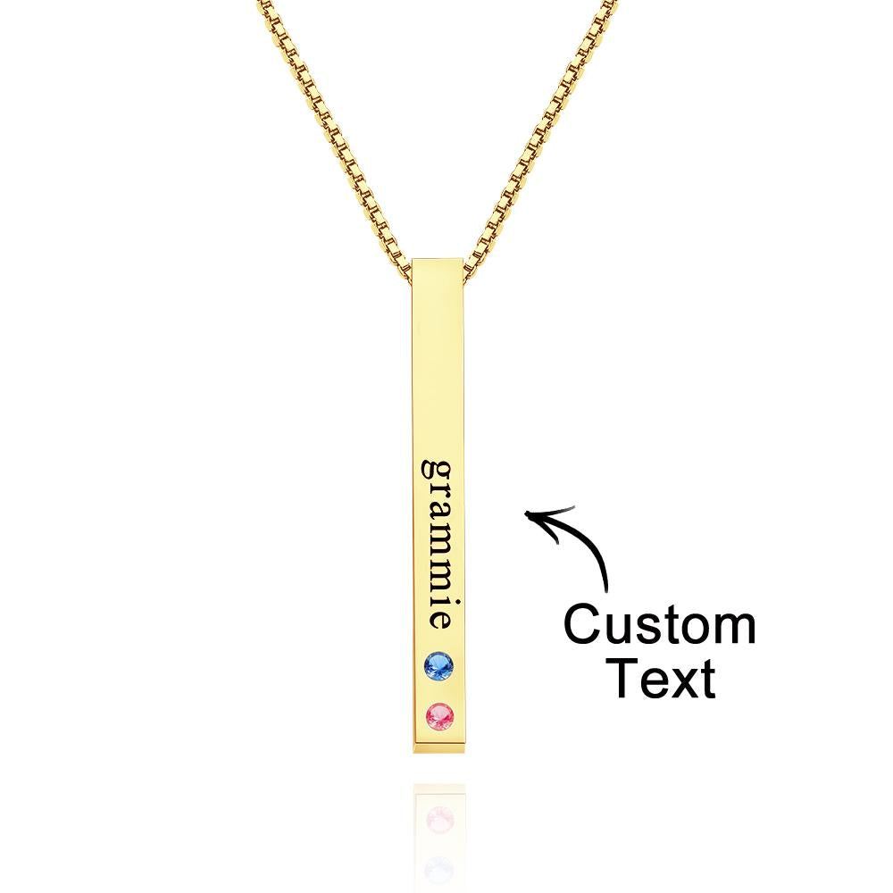 Custom Engraved Birthstone Charm - Personalized Engraved Birthstone Charm