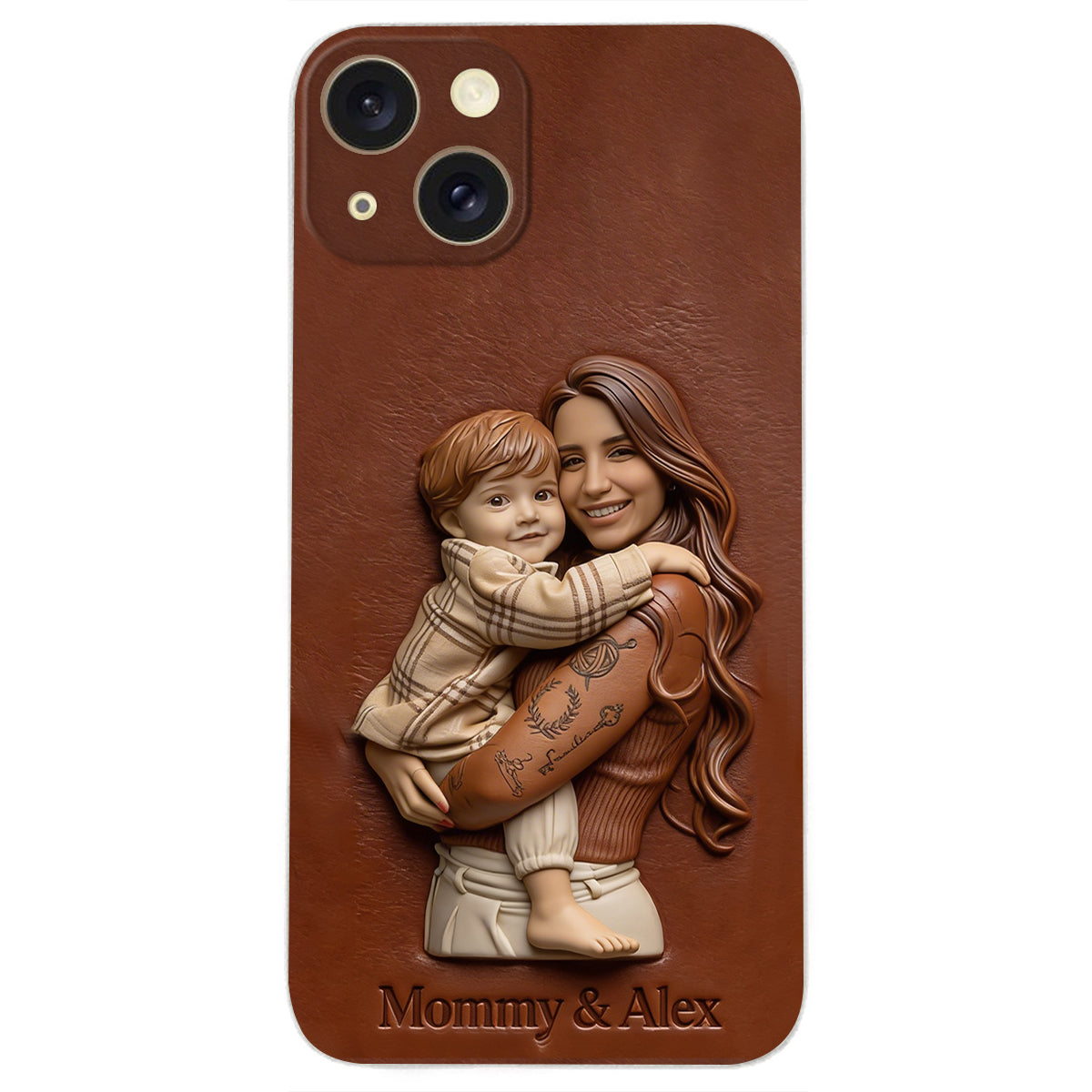 Custom Any Photo Gift For Mom, Grandma - Personalized Mother Leather Phone Case