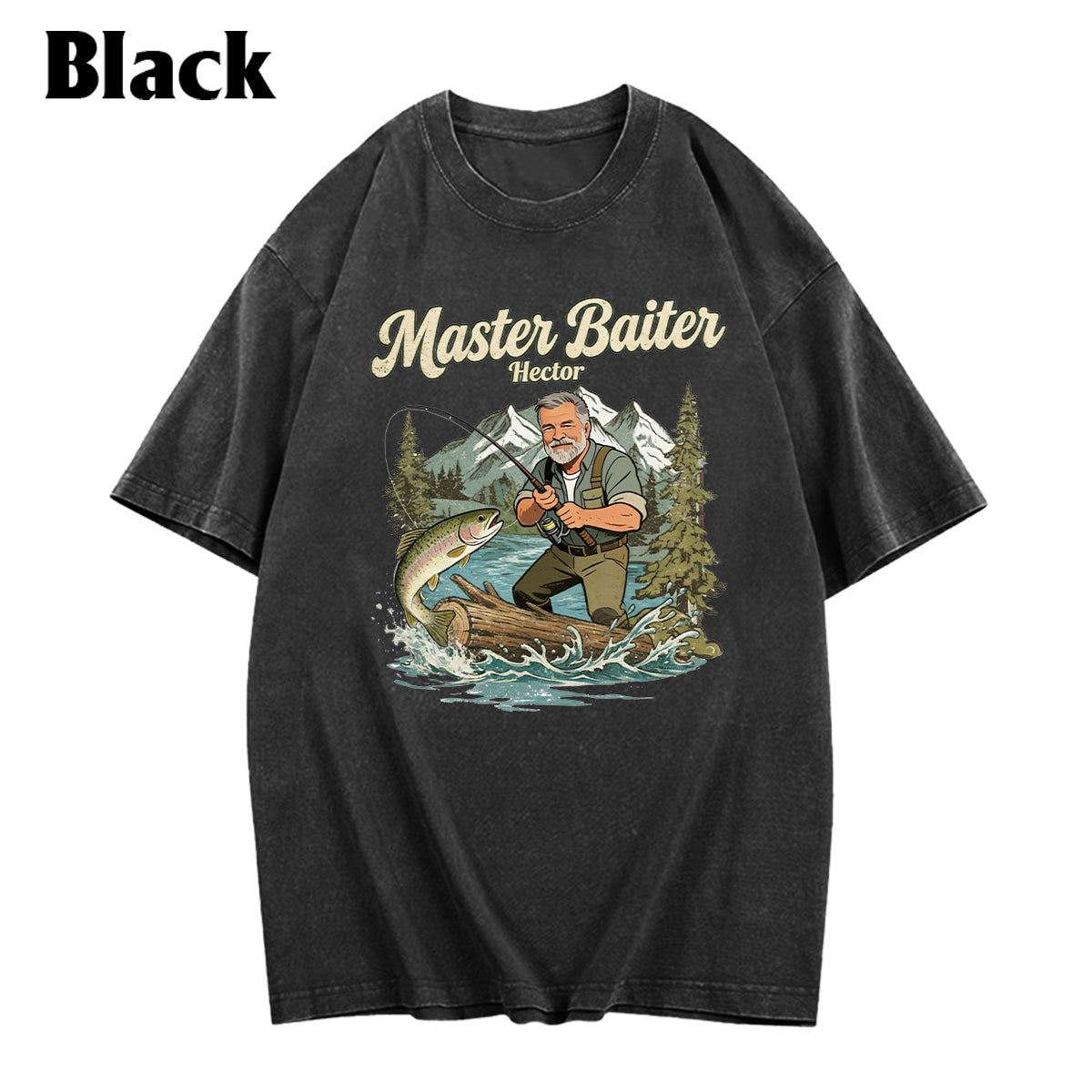 Custom Fishing Shirt For Dad/ Husband/ Son... - Personalized Fishing Washed T-Shirt