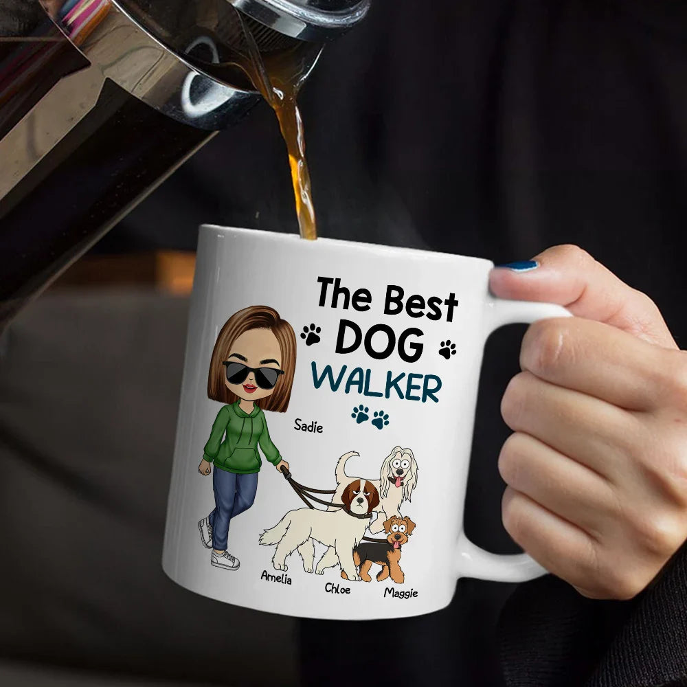 Thank You for Walking Me – Hilarious Personalized White Ceramic Mug for Dog Walkers, Customizable with Dog, Perfect Gift for Pet Lovers