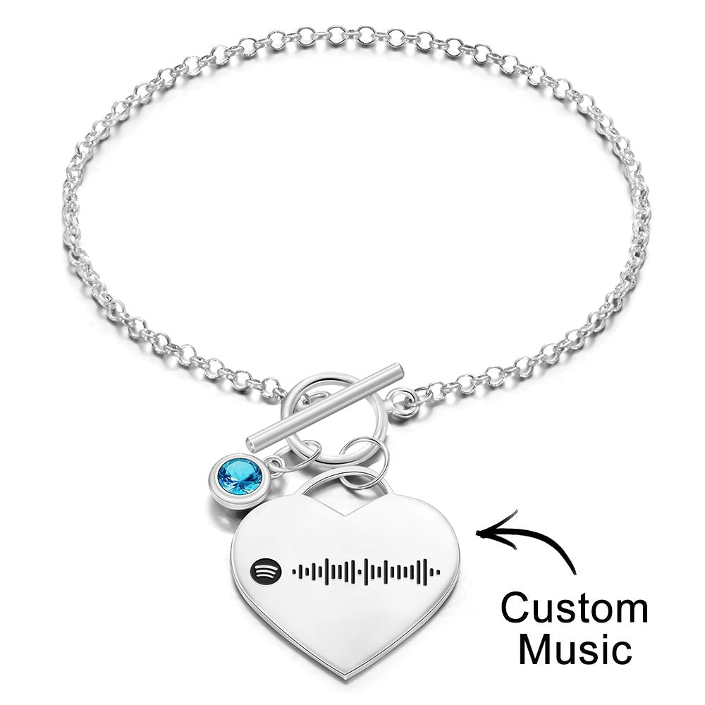 Any Scannable Spotify Code - Personalized Spotify Code Heart Bracelet