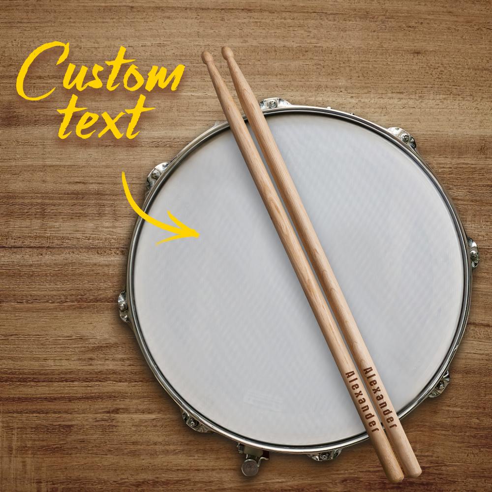 Custom Name Wooden Drumsticks - Personalized Drummer Engraved Drumsticks