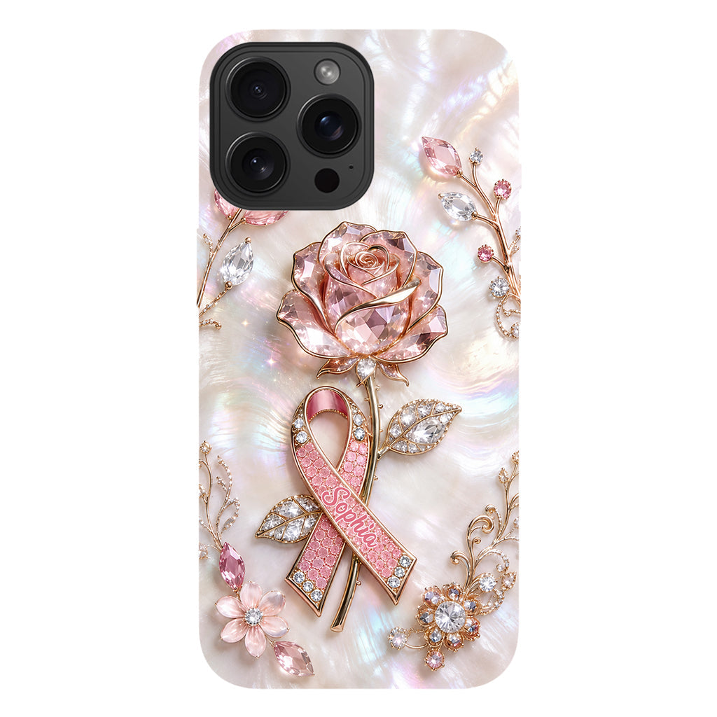 Faith Hope Love - Personalized Breast Cancer Awareness Full Print Phone Case & Phone Grip