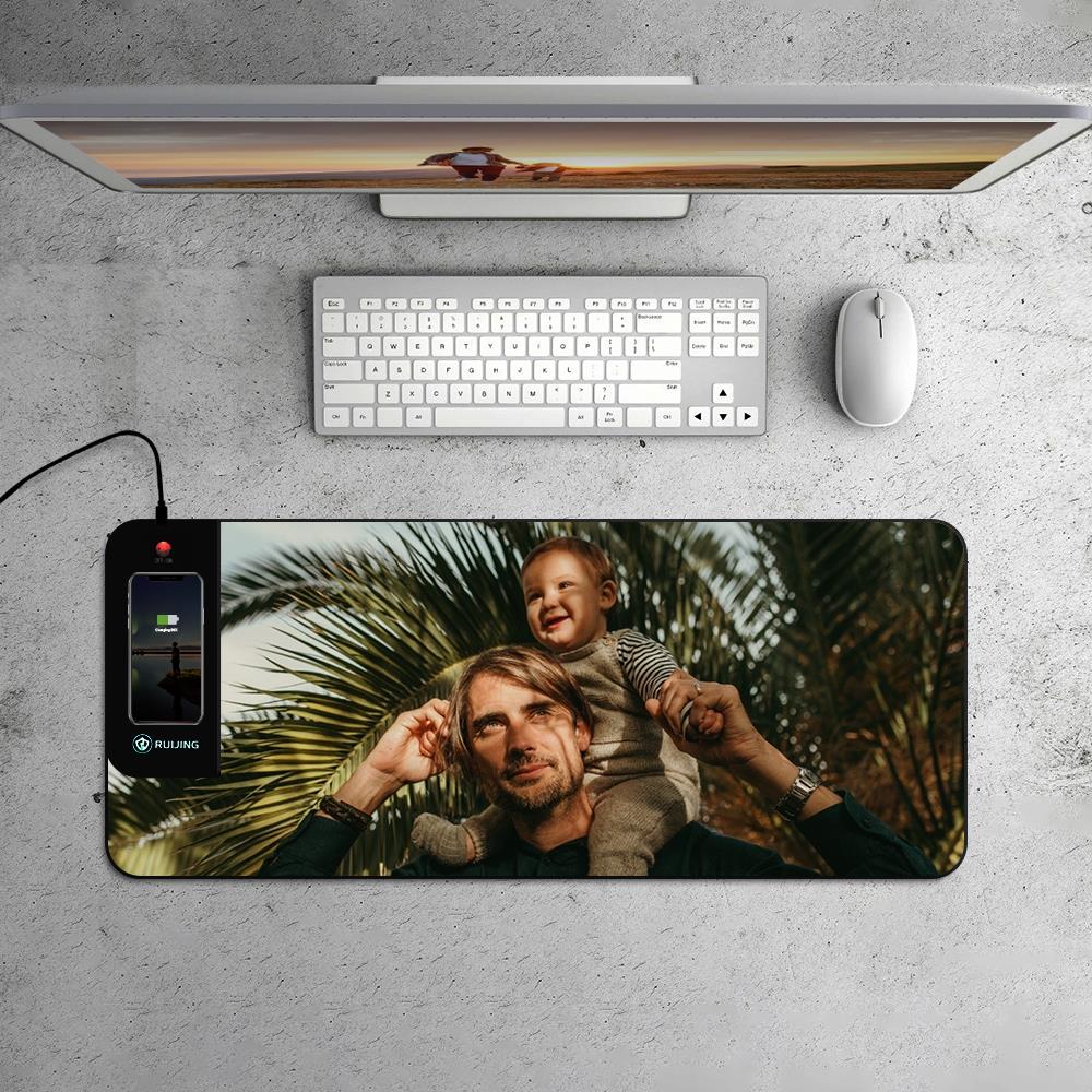 Any Photo - Personalized RGB Wireless Charger Photo LED Mouse Pad