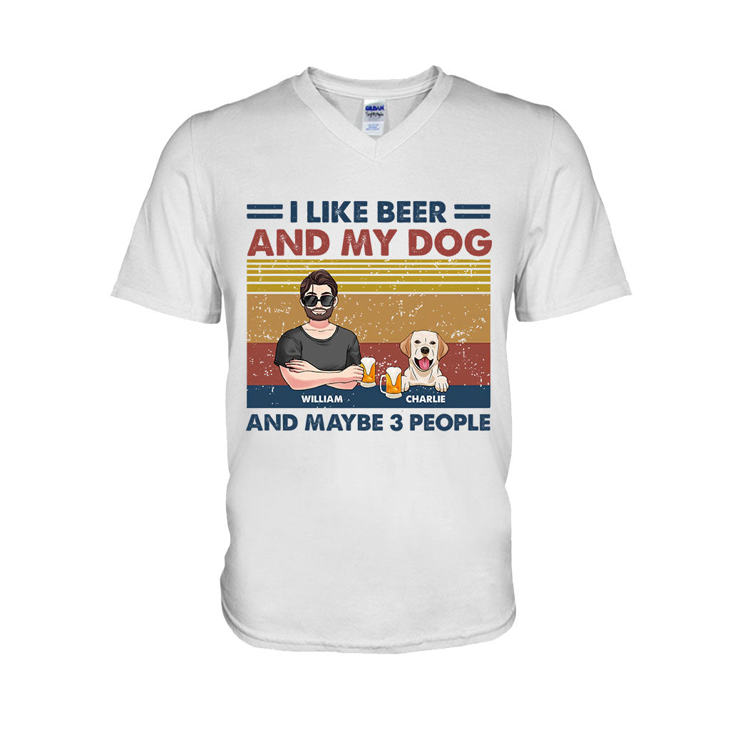 I Like Beer And My Dogs - Personalized Dog T-shirt And Hoodie
