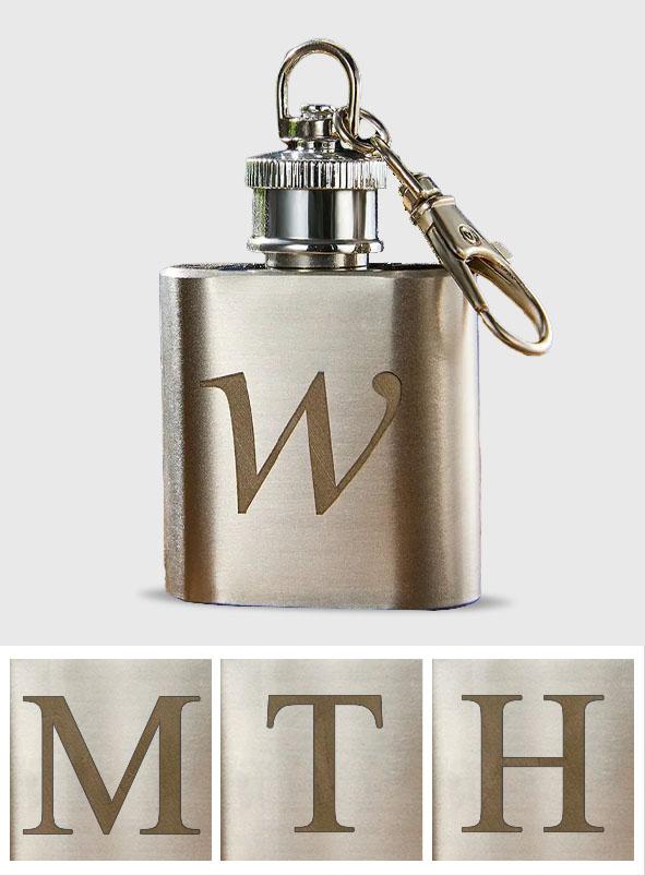 Custom Initial Mini Liquor Flask Mini Liquor Flask Keychain - gift for anyone - Personalized Keychain