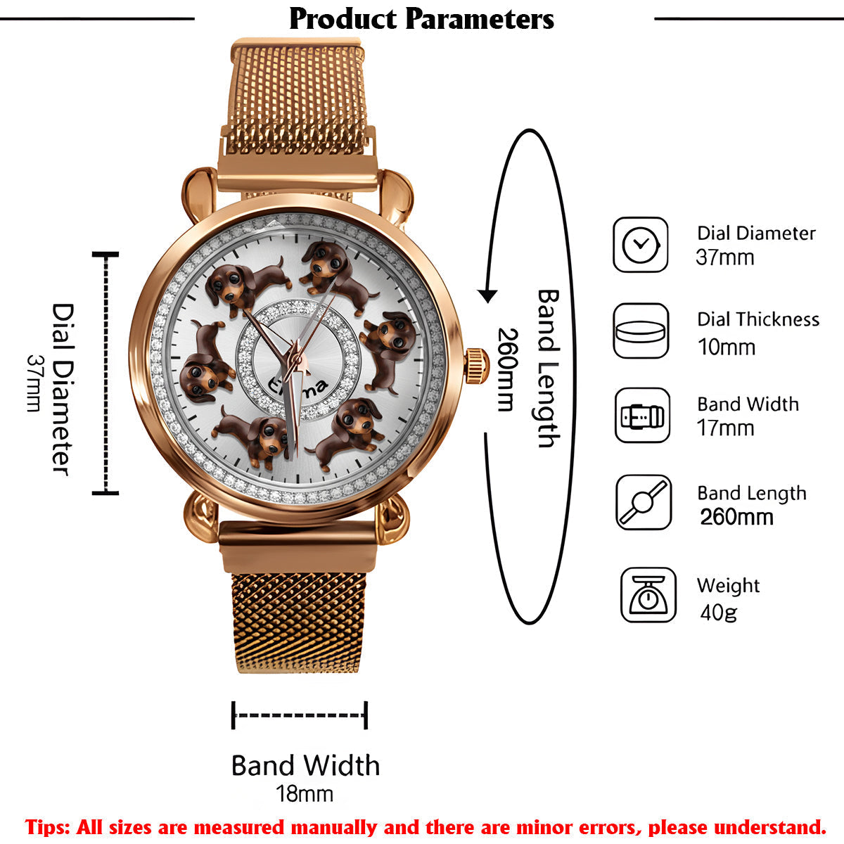 I Love My Dogs - Personalized Dog Women Hand Watch