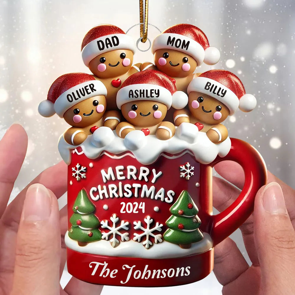 Personalized Gingerbread Family Christmas Ornament - Sweeten Your Holiday Memories!