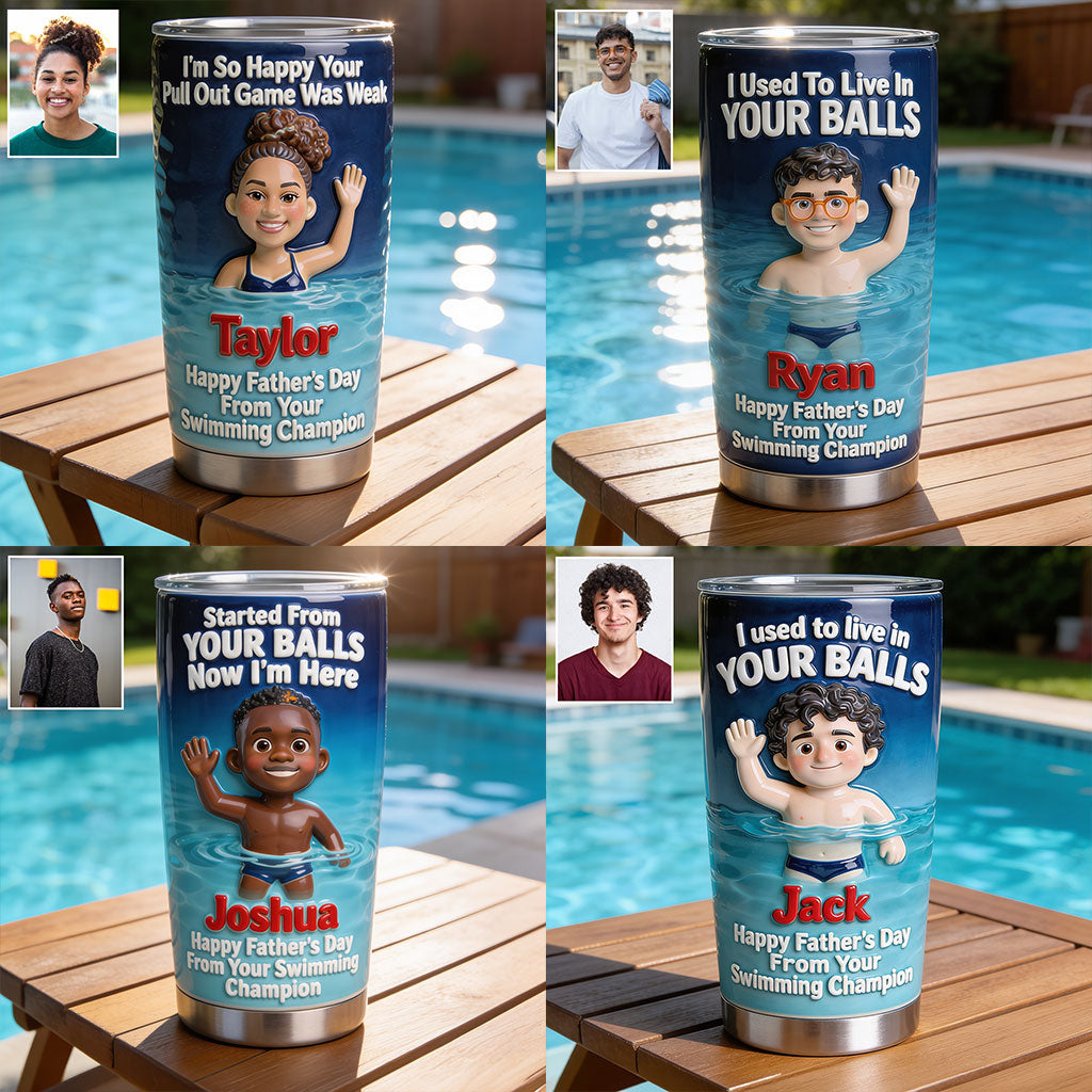 From Your Swimming Champion - Personalized Father Tumbler