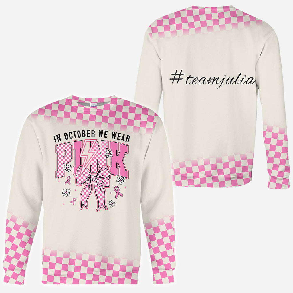 In October We Wear Pink - Personalized Breast Cancer Awareness All Over Shirt