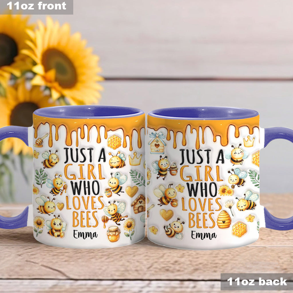Just A Girl Who Loves Bees - Personalized Bee Accent Mug