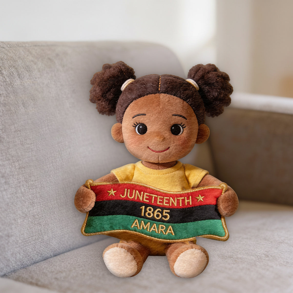 Celebrating Freedom 1865 - Personalized Juneteenth Premium Faux Fur Pillow