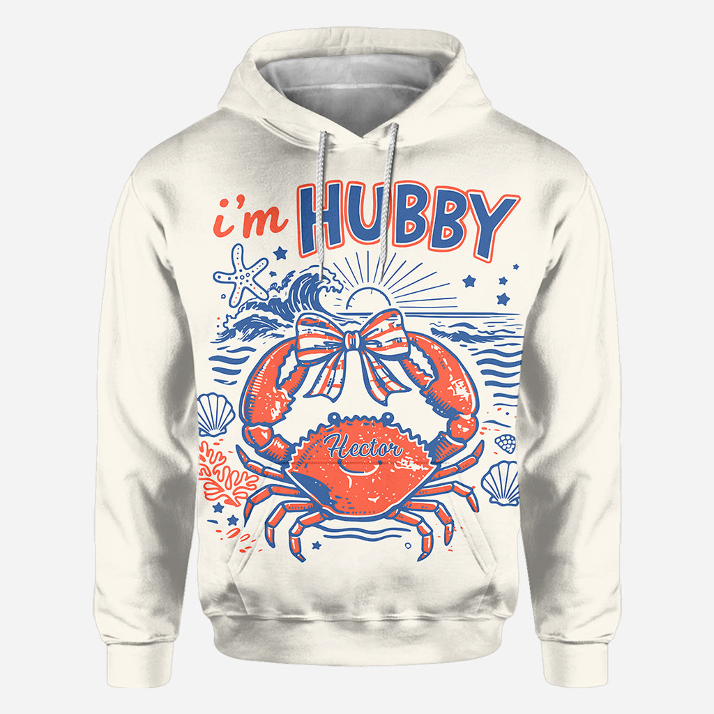 If Crabby Please Return To Hubby - Personalized Couple All Over Shirt