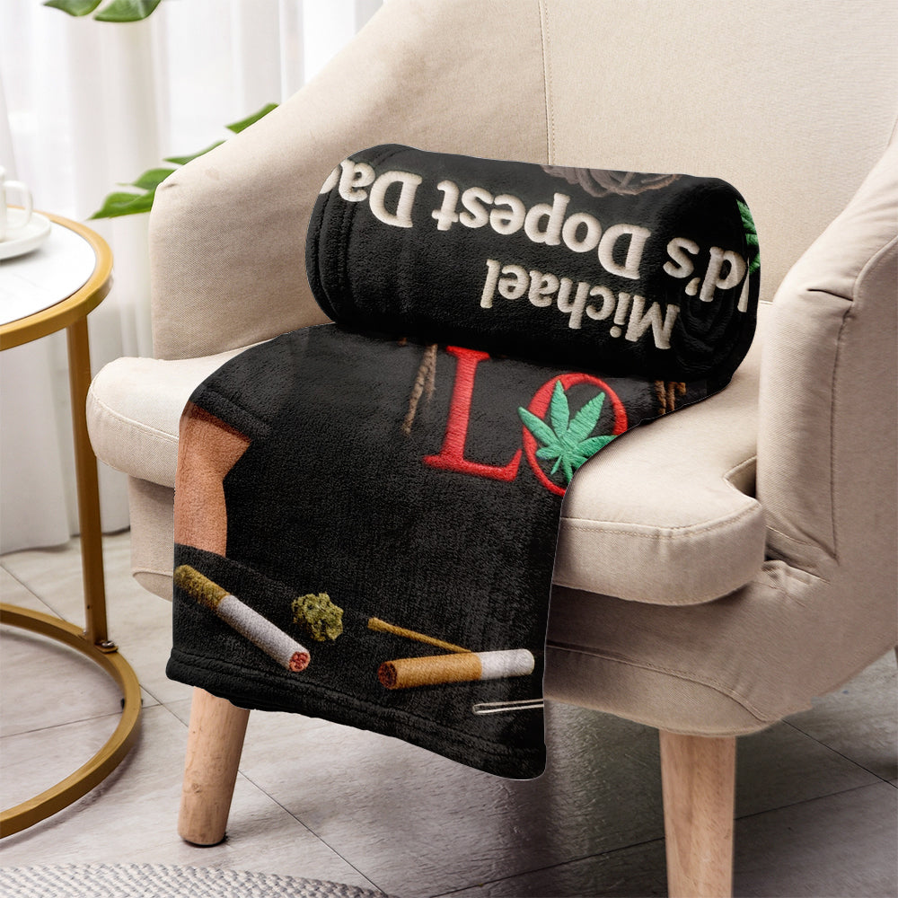 Dopest Dad - Personalized Weed Blanket