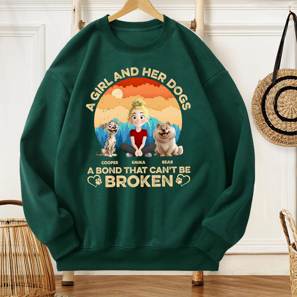 A Bond That Can’t Be Broken - Customizable Classic Tee for Dog Lovers, Featuring Dogs and Their Names