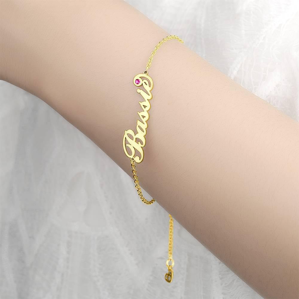 Any Name - Personalized Name Bracelet with Custom Birthstone