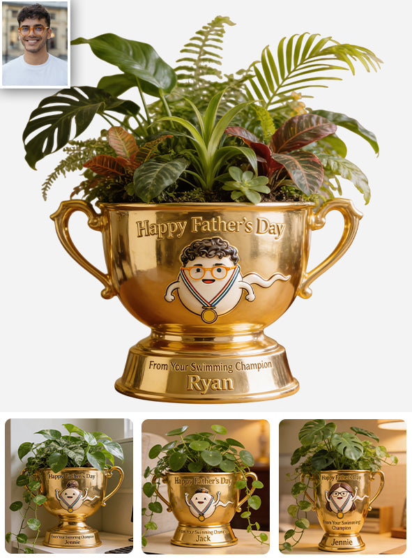 Happy Father's Day From Your Swimming Champion - Personalized Father Acrylic Pot