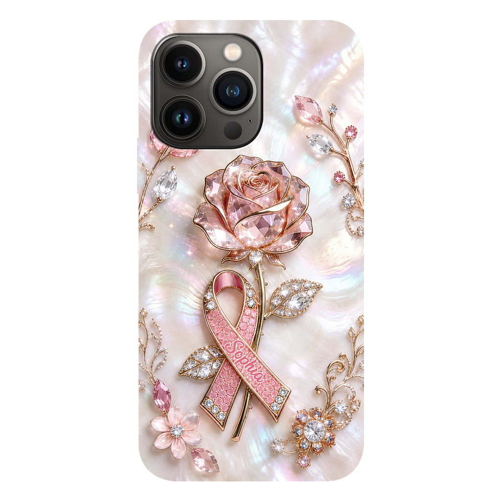 Faith Hope Love - Personalized Breast Cancer Awareness Full Print Phone Case & Phone Grip