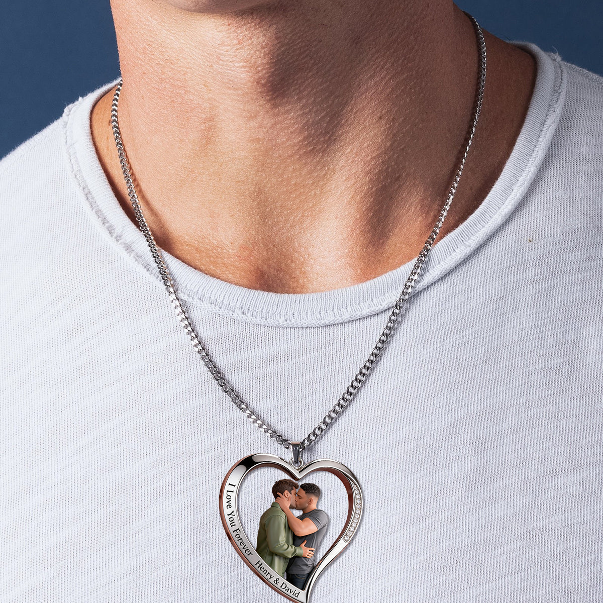 I Love You - Personalized LGBT Support Shaped Metal Pendant Necklace